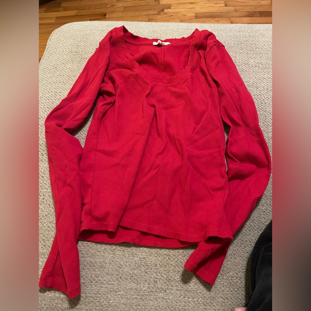 Women's Red Long Sleeve Top zsupply